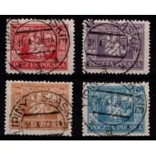 1922-23 - Polen- AFA 189-92 - Frimærker - Øvreschlesien - Høje værdier - Stemplet.